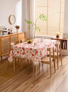 1pc Linen Texture Digital Fruit Print Tablecloth, Versatile For All Seasons - Colorful Fruits - View 12