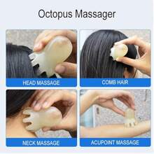 1Pc Octopus Head Massager Comb, Point Massage Comb, Back Neck And Back Manual Deep Massage Tools, Handheld Palm Full Body 8-Legged Acupressure Gentle Self Massager Pressure Point Massage Tool,Hair Brush,Comb,Hair Tools,Hair Products And Accessories For Barber Salon Beauty Travel Essentials