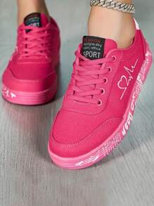 Women's Fashion Low-Cut Casual Sport Shoes, Solid Color Skate Sneakers For Outdoor Casual Walking