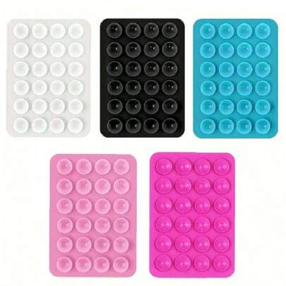 Set de 5 soportes de silicona con 24 ventosas para teléfono, compatibles con y Android: Mango pegajoso para selfies y videos, aplicable para ducha y montaje en pared, gran regalo para amigos y regreso a la escuela