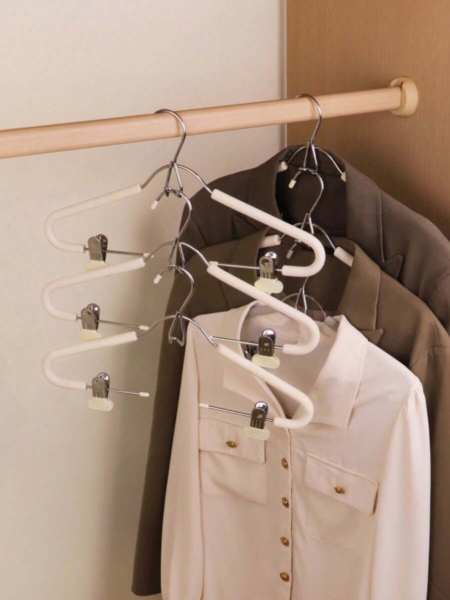 1 Set Seamless Multipurpose Pants Hanger, Non-Slip Suit, Dress, Skirt Hanger Set