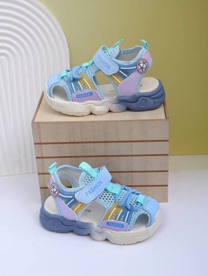 Kid's Summer Closed Toe Design Sandals, Unisex Toddler Athletic Beach Shoes