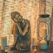 1 件多功能黄铜香炉 - 金属莲花香座，适用于香棒、香锥和盘香，带烟灰收集器 - 装饰性芳香疗法香炉，适用于冥想、瑜伽、家居香薰 - 葫蘆香插 - 查看 4