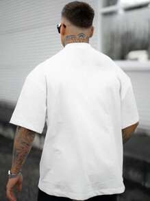 Men Letter Graphic Tee - White - View 3