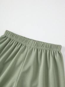 3pcs Set Young Boy Sportswear Shorts, Moisture Wicking Outdoor Running Pants With Shark Print, Breathable Mesh, Loose Fit Style Suitable For 4-12 Years Old - Multicolor - View 3