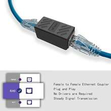 RJ45 Coupler, Ethernet Cable Extender Adapter, Compatible With Cat7/Cat6/Cat5e/Cat5 Ethernet Cables, For PC, Router, Modem