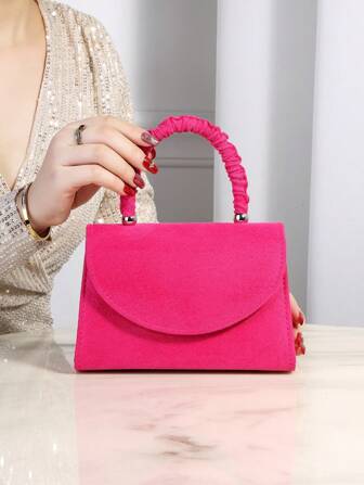 Glamorös, elegant, utsökt rosa manchesterväska, veckad handledskuvertväska med magnetisk tryckknapp, lämplig för kvinnors dagliga bruk, födelsedagsfest, bröllop, bästa presenten till damer och alla hjärtans dag, balväska till fest