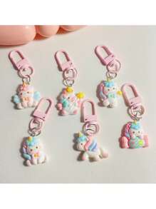 优质商品：成人精美钥匙扣、学生装饰品、鸡蛋奶酪吊饰、彩虹独角兽小饰品、幸运菩提挂饰、派对礼品和情侣生日小礼物 - 彩色 - 查看 8