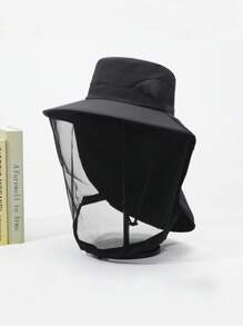 1 pieza Sombrero ligero y transpirable de protección solar de unicolor casual para hombre, versátil para actividades al aire libre y uso diario