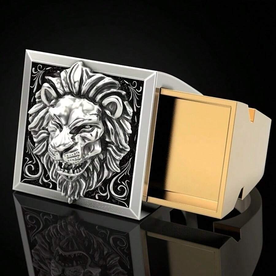 1pc Vintage Majestic Lion Design Ring Holder
