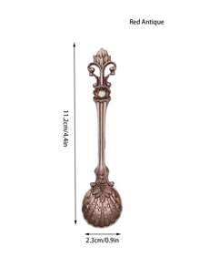 1pc/5pcs/10pcs Vintage Crown Patterned Alloy Mini Spoon For Mug, Coffee, Ice Cream Back To School - Gold and Silver - View 2