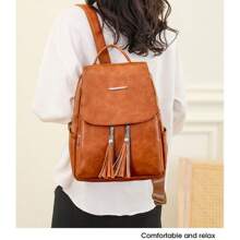 Women's Oxford Backpack With 4 Waterproof Compartments - 藏蓝色 - 查看 4
