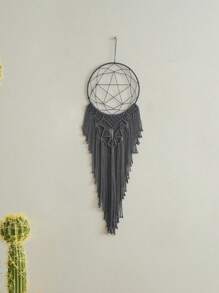 1 pièce Macramé lune et étoile, Attrape-rêves pentagon, Macramé moderne, Décoration murale pour la maison, Cadeau pour mère sorcière, Attrape-rêves en fil, Cadeaux pour elle