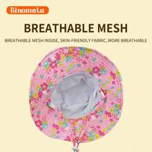 1 件婴儿/幼儿/儿童卡通印花渔夫帽，0-6 岁，可调节宽边沙滩太阳帽，防紫外线 UPF50+