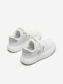 Annil Chaussures pour enfants. Chaussures de sport d'hiver pour filles chaudes avec doublure thermique. Chaussures rembourrées en deuxième couche. Petites chaussures blanches pour garçons.