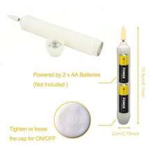 1-12pcs Flickering Flameless Candles, Flameless Taper Candles Battery Powered, Fake Candles, Led Candles Battery Powered, Flameless Candles Flickering, Led Candles Flickering, Electric Candles For Home, Wedding Decor, Christmas Decorations, Halloween Decorations, Party Decorations