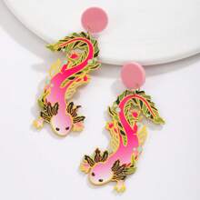 1 paire de boucles d'oreilles en acrylique à motif de gecko mode, convenant pour un port quotidien pour femmes