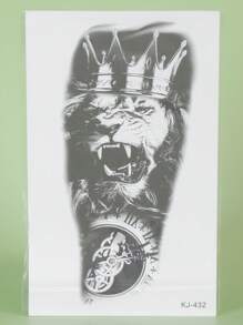 1Pc Tijdelijke Tatoeages Semi Permanente Tattoo Europese Stijl Waterdicht Zweetbestendig Blijft 1-2 Weken Realistisch Kruidensap Anti-Wrijving Niet-Reflecterend Nep Zwarte Nep Tatoeages Voor Vrouwen En Mannen Tatoeage Stickers Voor Arm, Borst, Been, Buik, Taille, Vinger, Nek Modernistische Lichaamskunst