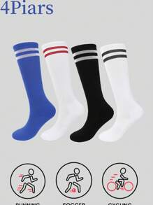 16pcs/12pcs/8pcs/4pcs/1 Pair Kids Football Basketball Running Cycling Training Socks, Girls Long Tube Socks, Boys Moisture Wicking Breathable Sports Socks - Multicolor - View 4