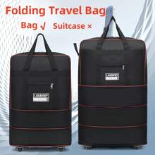 1pc Large Capacity Expandable Wheeled Travel Bag, 3-Layer Foldable Waterproof Luggage Bag, Rolling Suitcase With 6 Wheels, Airport Check-In Bag - Swivel Wheels, Foldable, Water-Resistant - Ideal For Business Trip, Study Abroad, Vacation, Unisex Holiday Essentials Holiday Travel Essentials Travel Accessories