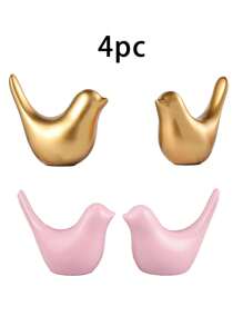 Creative Gold Bird Sculpture Home Decor, Set Of 2 For Living Room, Entryway, Bookshelf Display Best Gifts Birthday Graduation - Gold - View 7