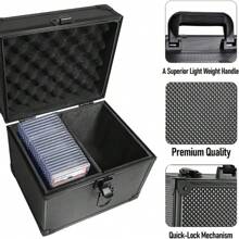 Graded Card Storage Box, 1 Count 2 Grid Dustproof Card Storage Organizer With Lid And Handle, Top Loader Card Brick Case, Cards Collector Box For MTG/PKM/PTCG Sport Cards - 黑色 - 查看 5