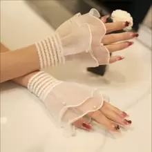 1Pair Nail Art Tulle Photo Glove Fake Pleated Cuff Manicure Photography Props Nail Tips Display Sleeve Fashion Accessories,Nail Supplies,Nail Tools,Nail Art Tools,Back To School,Nails,Nail Tools For Press On Nails - Multicolor - View 1