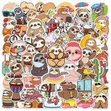 50 张可爱树懒涂鸦贴纸，装饰派对滑板手机壳水杯吉他贴纸可 DIY 贴纸