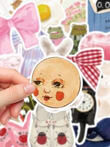 50pcs Watercolor Style Original Stickers Laptop Handbook Phone Case Decoration Stickers