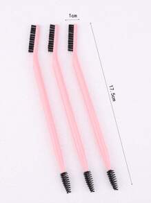 3pcs/Set Eyelash & Eyebrow Grooming Brush Set, White & Black Curved Dual-Sided Ergonomic Design Multi-Function Comb