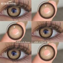 1 Pair Colored Contact Lenses For Eyes Blue Natural Colorful Contact Lenses Enlarge Eyes Brown Makeup Contact Yearly Disposable Green Beautiful Pupil 14.5mm