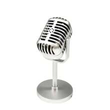 Retro Microphone Prop Classic Plastic Microphone Party Favors Live Performance Home Dration Ornaments - Silver - View 1