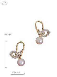 1 Pair Elegant Copper Alloy CZ Stone & Faux Pearl Heart Stud Earrings, Great Daily Wear & Anniversary Gift For Women