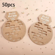 50pcs Bride-To-Be Game, Ring Mad Libs Card, Wedding Gift Game, Engagement Party, Bachelorette Party, Kraft Paper, Wedding Keepsake, Collect Guest Blessings, Anniversary Memento, Wedding Games, Party Games Summer Birthday Gifts Beach Back To School School Supplies Room Decor