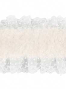 复活节兔子垂耳柔软毛绒小狗耳朵头带，带蕾丝蝴蝶结的多功能发饰，洛丽塔风格万圣节 - A - 查看 4