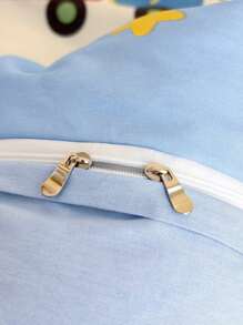 3 件婴儿卡通床上用品套装（1 * 羽绒被套 + 1 * 床垫套 + 1 * 枕套），舒适床上用品套装，卡通字母恐龙与太空宇宙图案，120 * 150 厘米羽绒被套、床垫套、枕套（无填充物），返校 - 太空旅行 - 查看 9