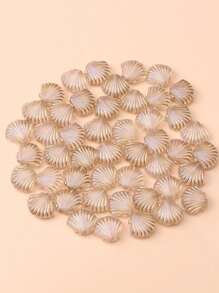 50pcs Vintage Gold-Plated Scallop Shell Shaped Beads For DIY Jewelry Making