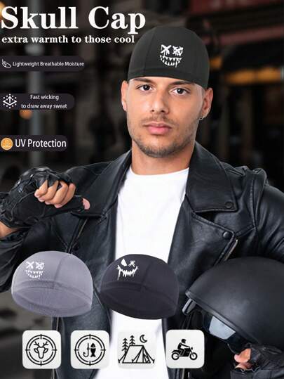 2pcs Skull Cap Helmet Liner, Unisex Cooling Helmet Liner, Breathable Knit Balaclava Helmet Liner For Welding, Cycling, Motorcycle, Lightweight And Sweat-Absorbent, Warm Skull Cap Ear Warmer