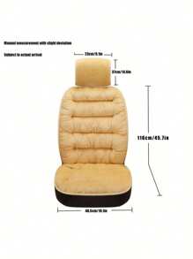 1pc Car Seat Cushion Winter Thicken Plush Backrest Pad, Automotive Accessories, No Strap Needed - Một cỡ - Xem 5