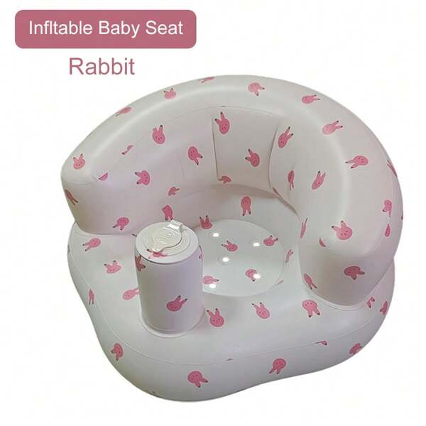 1 Pc Multi-Functional Inflatable Baby Learning Chair And Baby Bath Stool, Baby Inflatable Seat For Babies 3 Months And Up Summer Inflatable Baby Seat For Sitting Up, Blow Up Baby Floor Seat , Baby Shower Chair Floor Seater, Infant Back Support Sofa