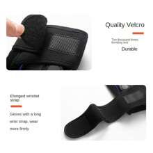 1pair Fitness Anti-Slip Grip Weightlifting Half Finger Long Wrist Support Gloves,Suitable For Cycling,Riding Motorcycle And Skiing,Black Gloves - Orange - View 7