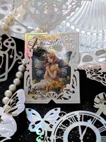 10pcs Vintage Embossed Perforated Hard Card Stickers, "Silver Dreamland" Series, For Scrapbooking, Diary DIY Decor