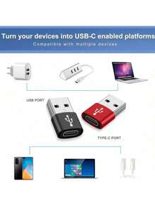 Bộ chuyển đổi USB sang USB C, 1-4 gói, bộ chuyển đổi sạc Type C cái sang A đực, tương thích với iPhone 16 15 14 13 12 Pro Max Plus, I-Watch Ultra I-Watch 8 7, tương thích với , tương thích với 9 10 Air 5 Mini 6 - màu đen - Xem 9