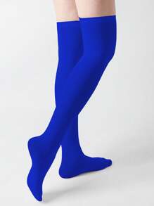 1 Pair Multi-Color Velvet Over-The-Knee High Socks, Fashion & Versatile, Spring And Autumn