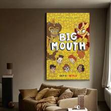 Framed Big Mouth - American Cute Animated Movie Poster, Children's Room Wall Art Poster Wall Art Paintings Canvas Wall Decor Home Decor Living Room Decor Aesthetic
