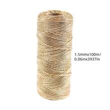 1.5 毫米 100 米金银花边绳绳适用于礼品包装、悬挂饰品和派对用品、缝纫 DIY 绳丝带工艺品麻绳扭线家居装饰情人节 - 彩色 - 查看 14