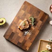 1 件像素风格木制切菜板，玫瑰木几何图案切菜板，家庭用厨房准备板 - 彩色 - 查看 3