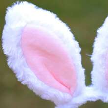 1 Piece Plush Rabbit Ear Hair Hoop Clasp For Girls Young Women Cosplay Headwear - Pink - View 12
