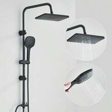 Black Shower Set Shower System Shower Mixer Rain Shower Hand Shower - Black - View 4