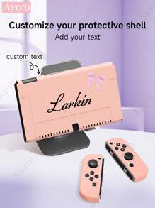 1pc Customizable Bow Pattern & Name Design Protective Case Compatible With Nintendo Switch/Switch OLED/Switch Lite, Soft TPU Protective Shell Compatible With Switch Console, Switch Game Console Accessories, Switch Joy-Con Accessories, Can Charge With Dock Without Removing Case, Ideal Gift For Students, Colleagues, Friends, New Year, Back To School - With Bow Style - View 19